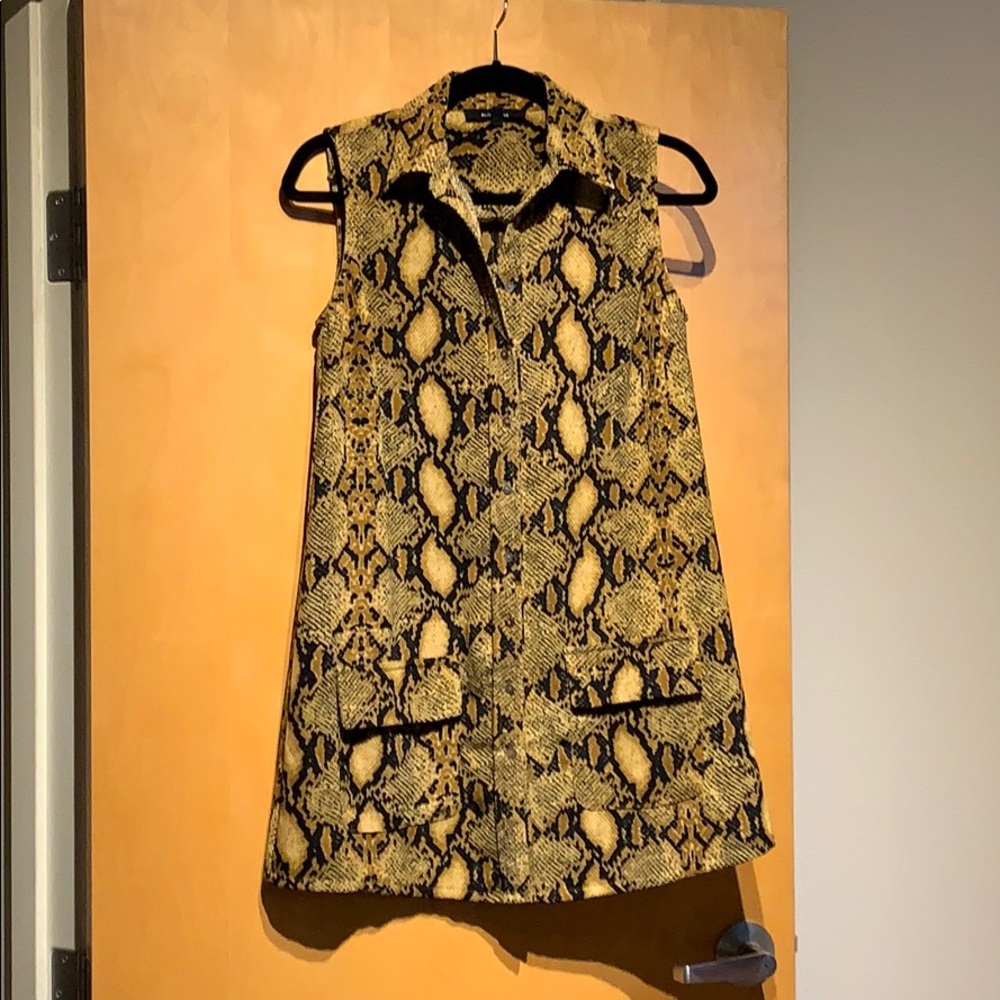 Olivaceous Python Print Shift Dress